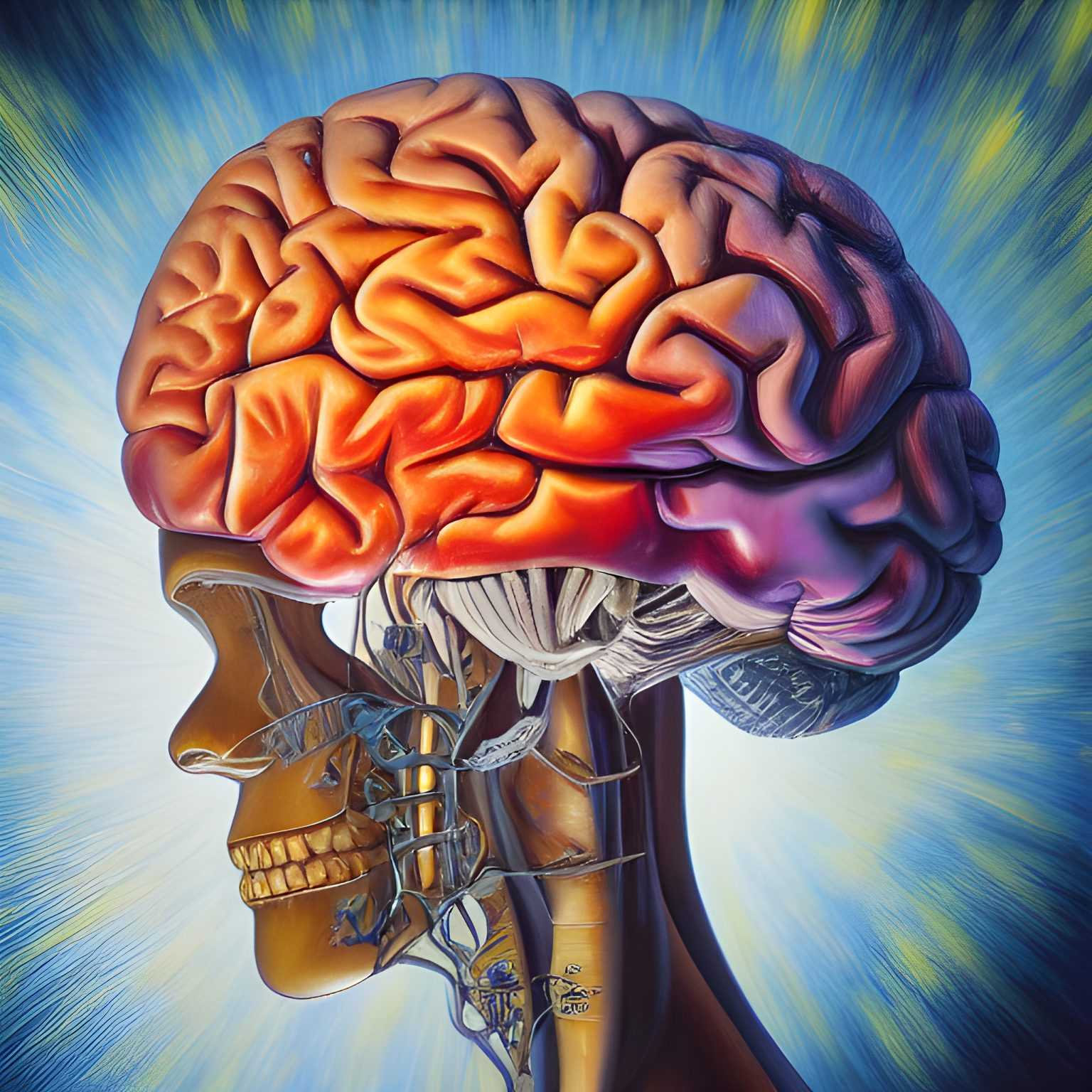 brain damage oil painting, award winning, in a symbolic and meaningful style, insanely detailed and intricate, hypermaximalist, elegant, ornate, hyper realistic, super detailed